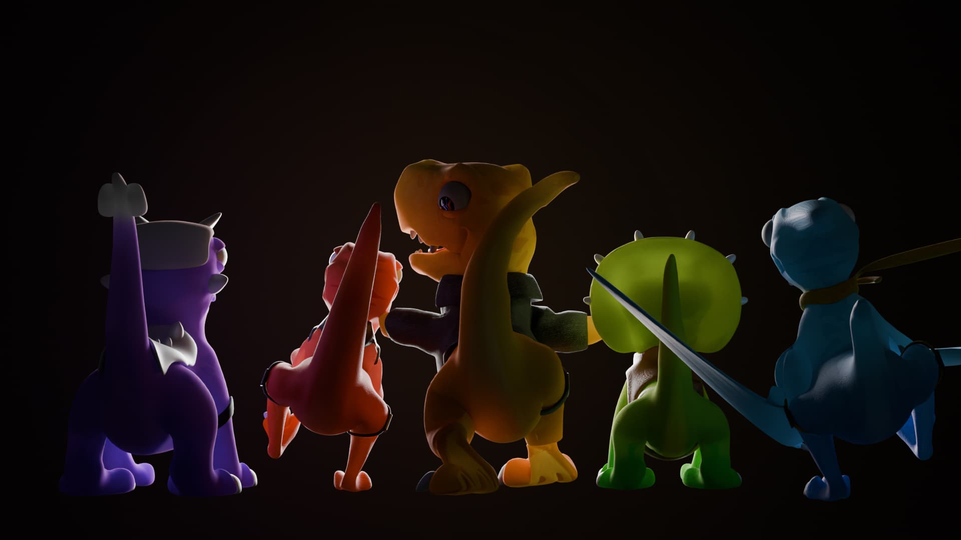 3d pet dino characters